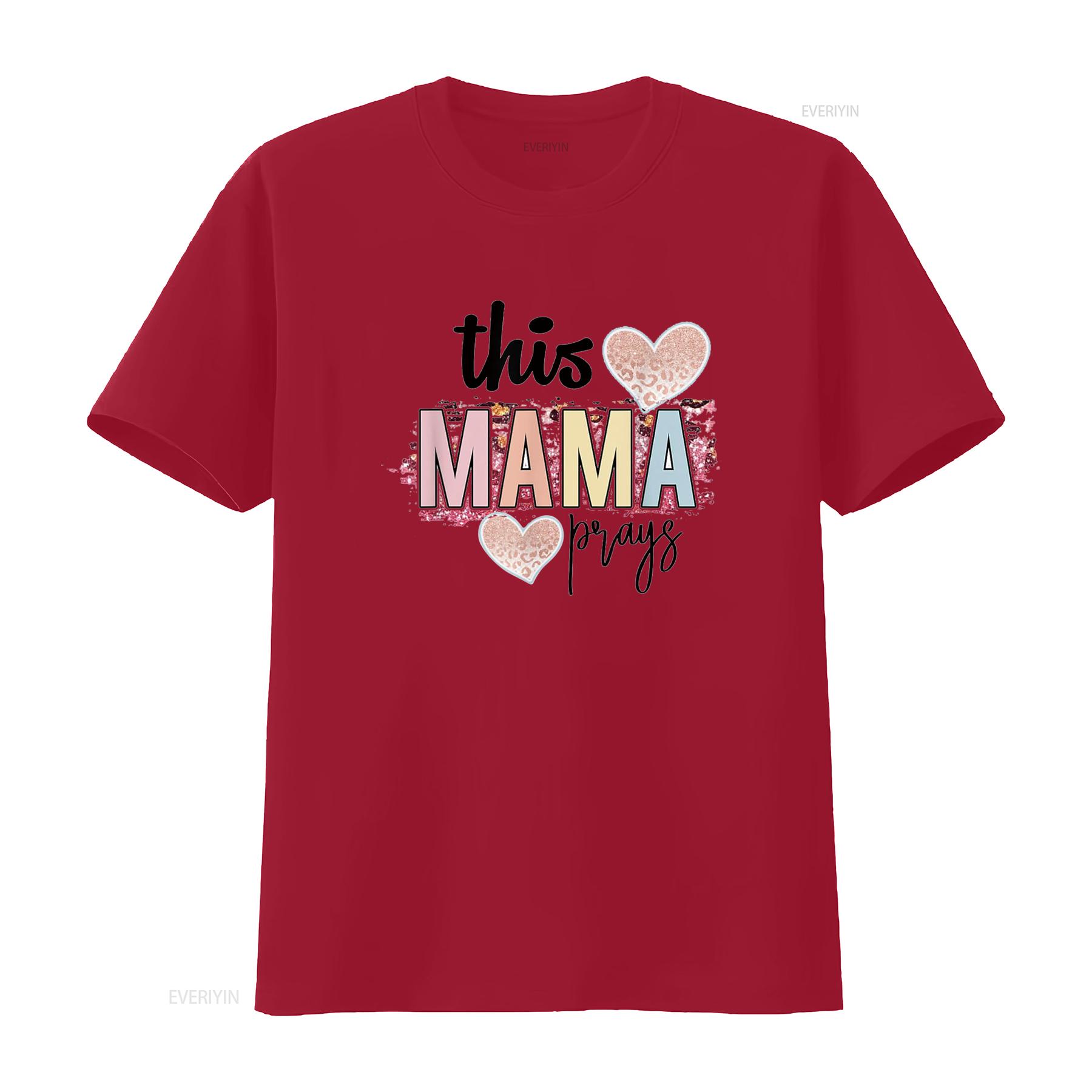 This Mama Prays T Shirt Christian Mommy Faith Mother s Day White vintage Washed Comfortable designer clothes Unisex Casual S