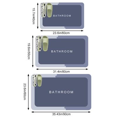 1PC 40x60cm Super Absorbent Diatomite Bath Mats Bathroom Anti Slip Fast Drying Floor Mat Shower Toilet Bedroom Kitchen Doormat