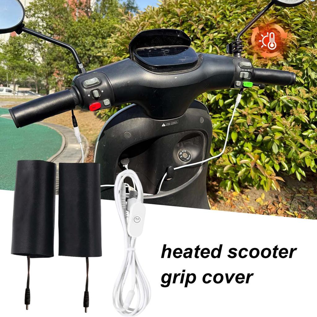 Heated Grips USB Powered Waterproof Cycling Hand Warmer Motorcycle Heated Grips Cover For Winter Cold Weather Scooter Dirt Bike