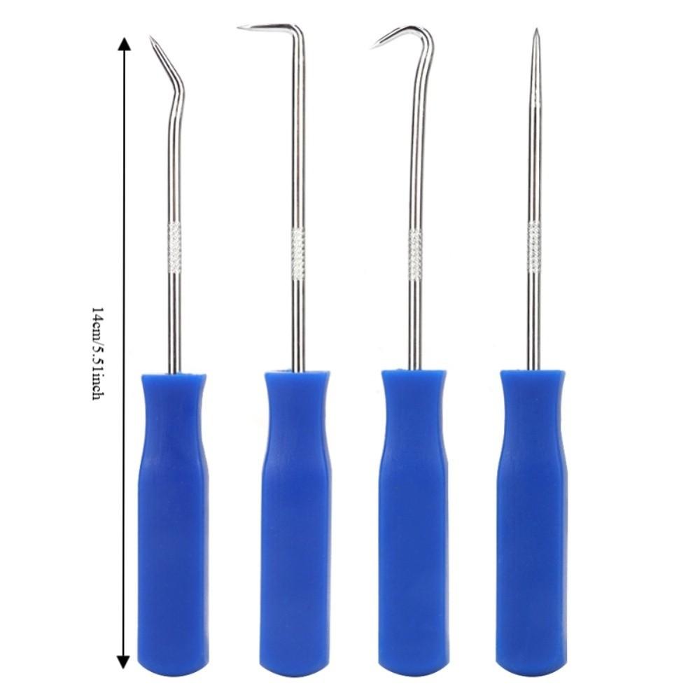 4PCS Stainless Steel Car Pick Hook Set ABS Handle Oil Seal Puller Maintenance Technician