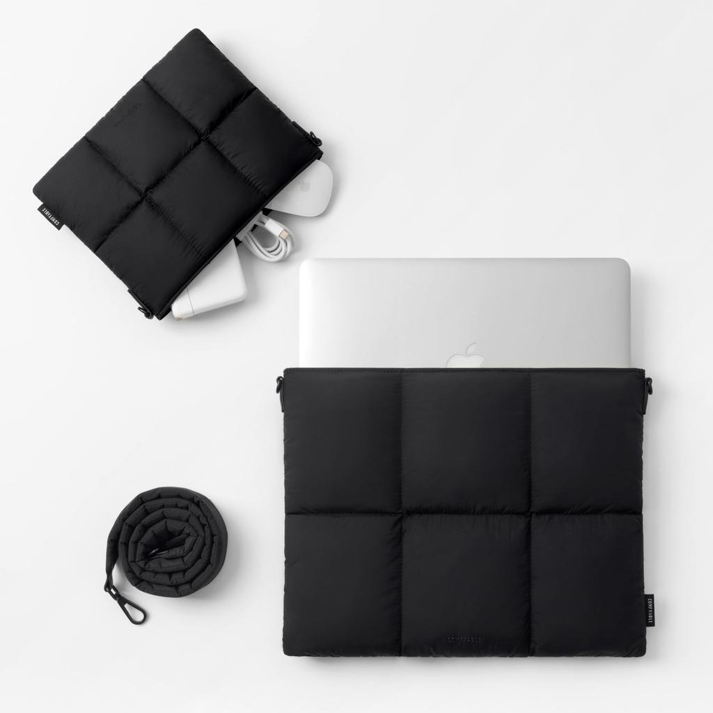 Comfyable Puffy Laptop Sleeve 13 Inch 14 Inch, Quilted Puffer Pillow Case with Strap Compatible for MacBook Air 13‘’ M4 2025 2024, MacBook Pro 13 Inch