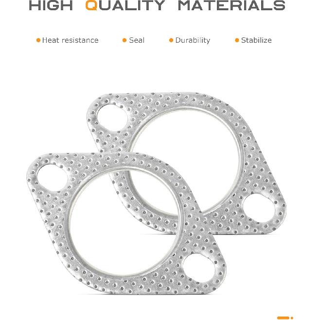 2PCS Exhaust Gasket,Car Accessories Exhaust Flange Gasket,Muffler Gasket,Catalytic Converter Gasket,Exhaust Flange Repair Kit With Bolt & Nut,Fit For