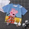 Trendy Cute Cartoon Print Tee Summer Casual Crew Neck Street Fashion Kids Short Sleeve Peppa Pig 3 14 Years