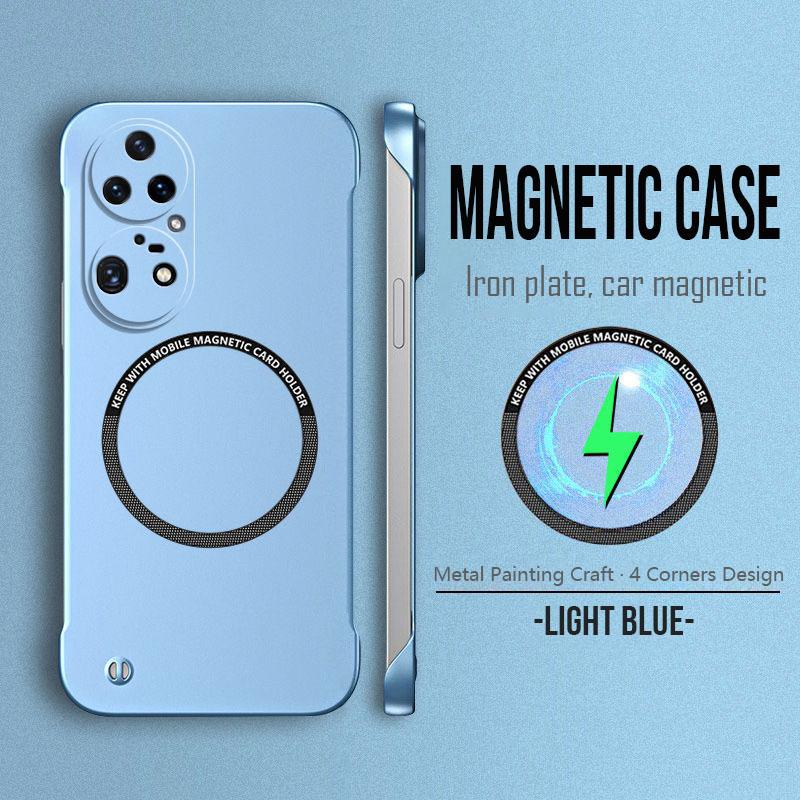Magnetic Metal Painting Ultra Thin Frameless Phone Case For Huawei Nova 13 12 11 10 9 Pro Wireless Charging Cover