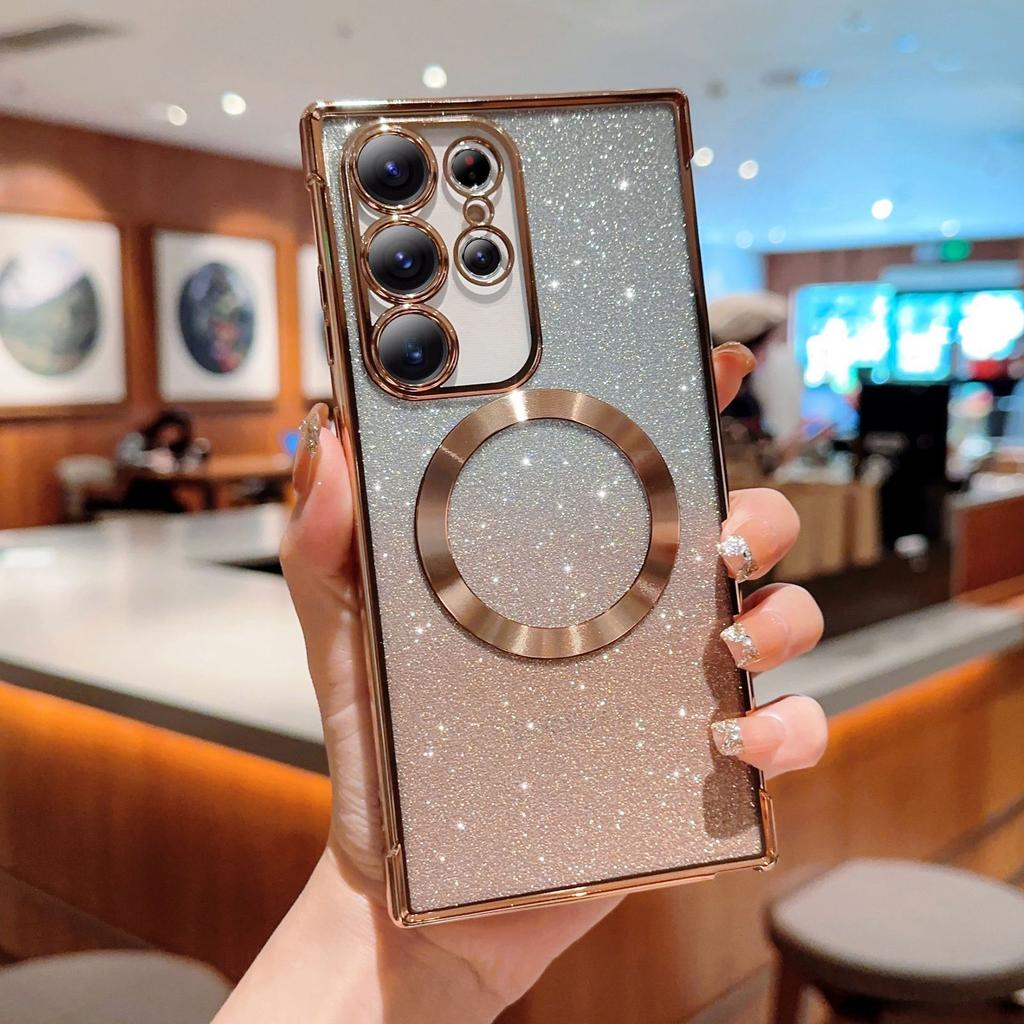 Applicable to Samsung S11Ultra electroplating magnetic attraction gradual change glitter mobile phone case S11 all-inclusive mirror film S11 sof