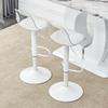 2-Pack Adjustable Bar Chair: Transparent Backrest + White Metal Legs, Height-Adjustable from 82-104 cm, 360 degrees Rotation.