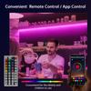 Nexillumi 5050 RGB LED Strip Lights, 5m/10m/15m/20m/30m Bluetooth APP Control Music Sync Ribbon with 12V/24V Adapter for Decor