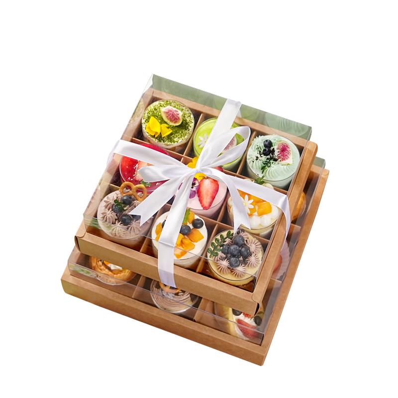 Large Nine-Grid Disposable Kraft Picnic Box