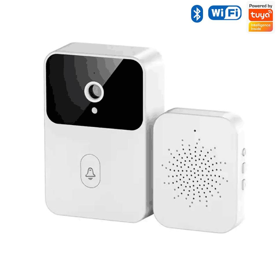 

Tuya Intelligent Wifi Doorbell Outdoor High-Definition Camera Anti-Theft Door Bell Night Vision Home Monitor Door Phone Voice білий