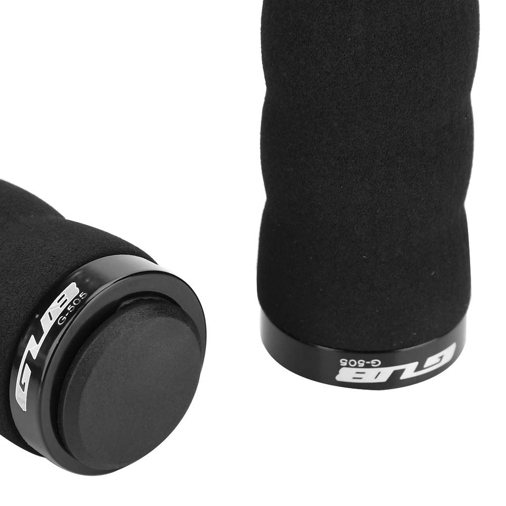 Bicycle Handlebar Sponge Handlebar Lock Grips for Mountain Road and 2 Colors Grips, Anti-Slip Bikes, Bikes, Cycling, (Black)