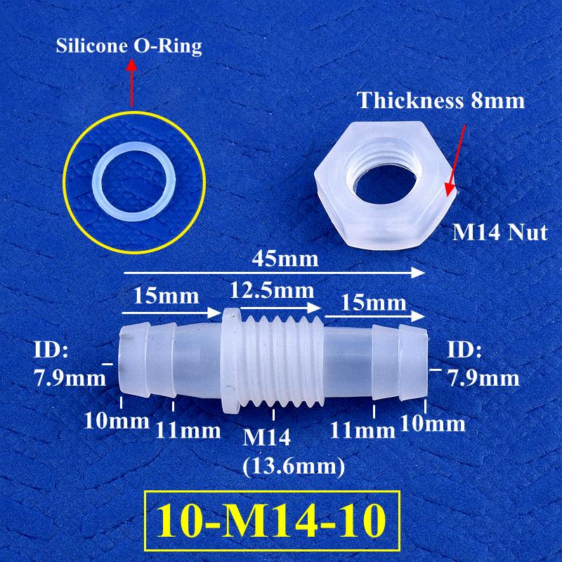 3~12mm Racord Bulkhead PP Pagoda Conector Direct Cu Piuliță Filet M6-16 O-Ring Irigare Grădină Acvariu Rezervor Pompă Aer Furtun Racord