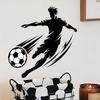 Silhouette Soccer Player Wall Decal for Living Room School Sports Event Theme Removable Vinyl Art Sticker Home Decoration