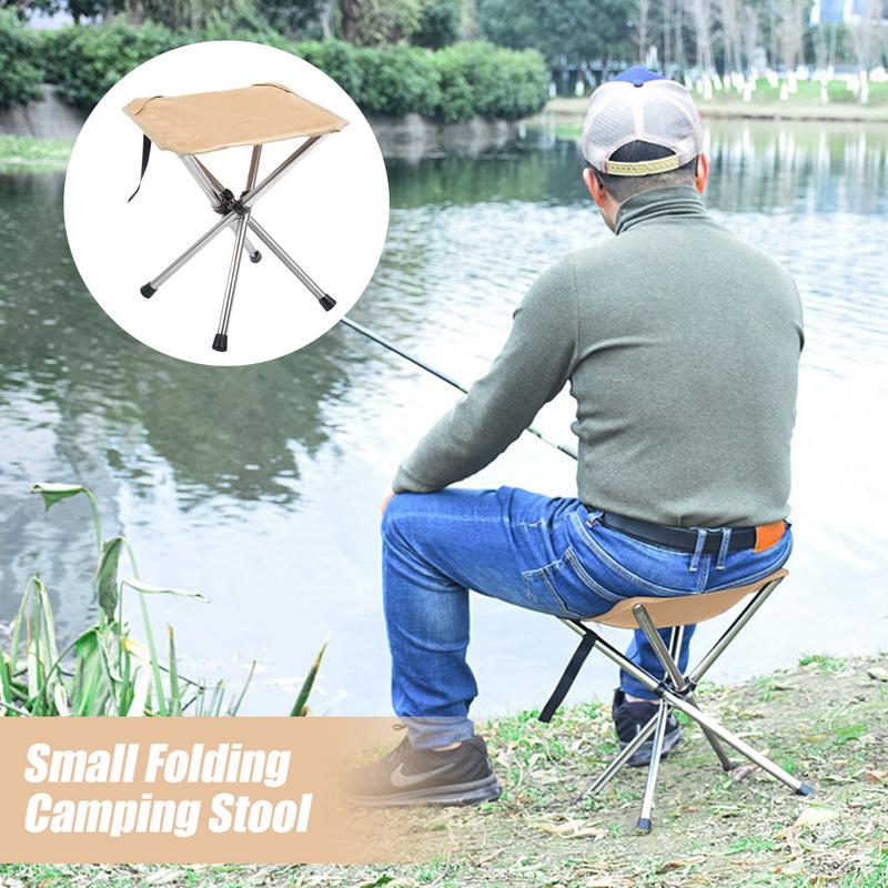 Folding Camping Stool Chair Fishing Chair Portable  Lightweight Stainless Steels Bracket Seat For Outdoor Gardening Fishing