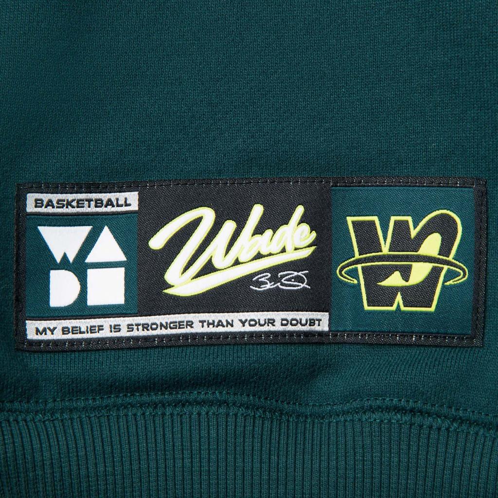 Li Ning Wow Wade Series Devil Fish Fleece Warm Loose Skin-Friendly Soft Comfortable Letter Print Hoodie Men hoodies Dark-Reef-Green AWDV887-4