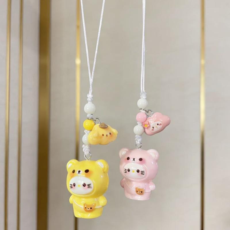 KT Cat Resin Phone Charm Keychain & Lanyard Ornament - Versatile & Simple Gift