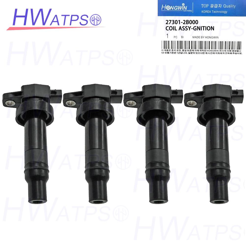 4pcs 27301-2B000 Ignition Coil For Hyundai i20 i30 IX20 Kia Cee D Cerato Rio Soul 1.6 2004-2012 273012B000 27301 2B000 X4 Coil