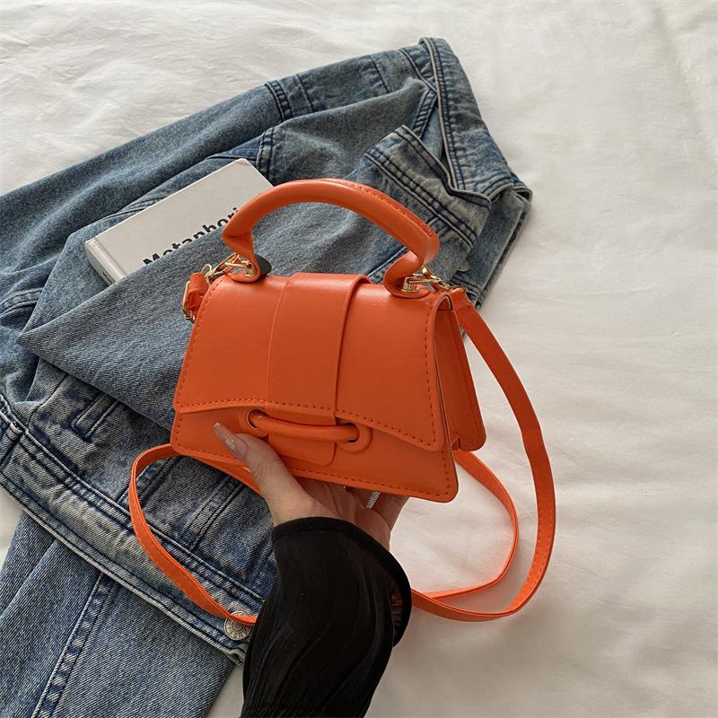 2025 summer new simple solid color popular handbag bag women's foreign style casual fashion shoulder messenger small square bag