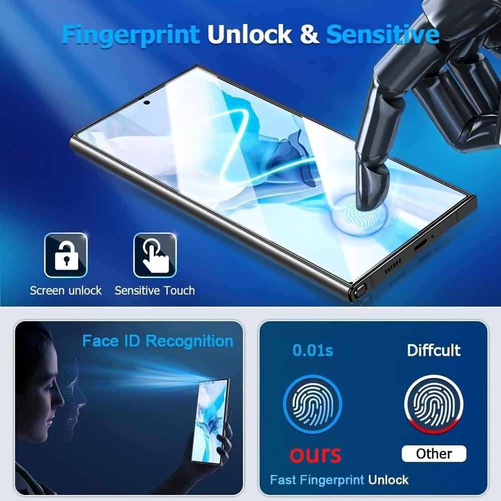 3pcs Fingerprint Unlock Privacy Tempered Glass For Samsung Galaxy S26 S25 S24 Ultra S23 S22 S21 Plus Note 20 Screen Protector Full Coverage Anti-Spy