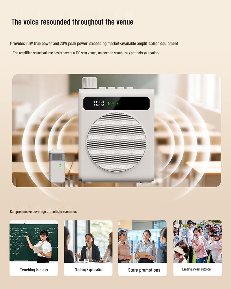 Portable Teacher-Specific Wireless Bluetooth Megaphone & Microphone
