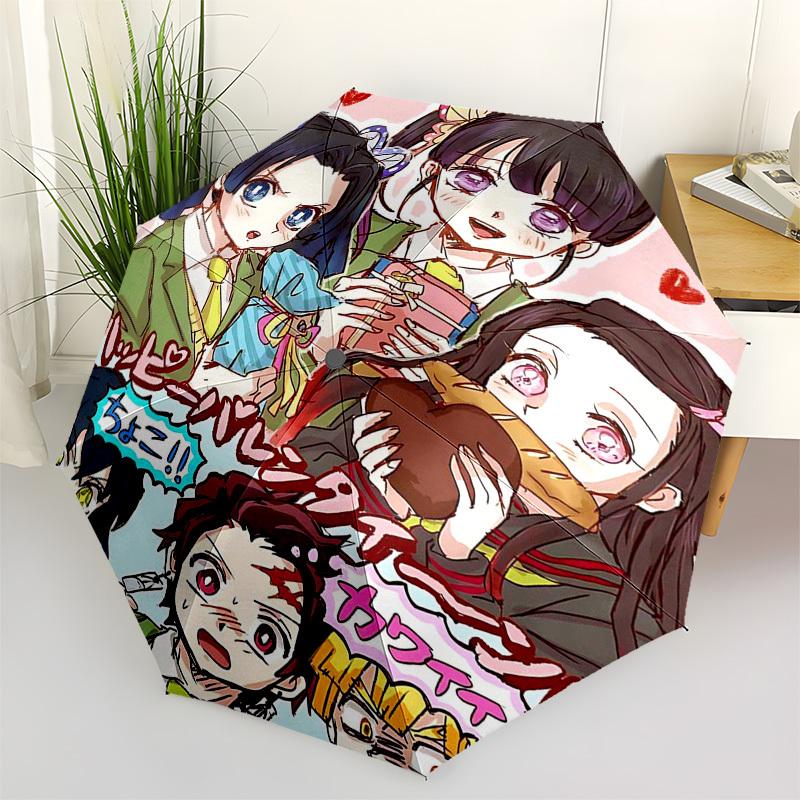 

1pc Valentine s Day Special! Kawaii Anime Characters Automatic Opening Folding Umbrella - 8 Bone Iron Frame, Portable Design for Fans, Travelers, Dail