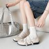 White punk ballet style shallow mouth platform single shoes women's summer 2025 new models with skirts versatile retro Mary Jane shoes