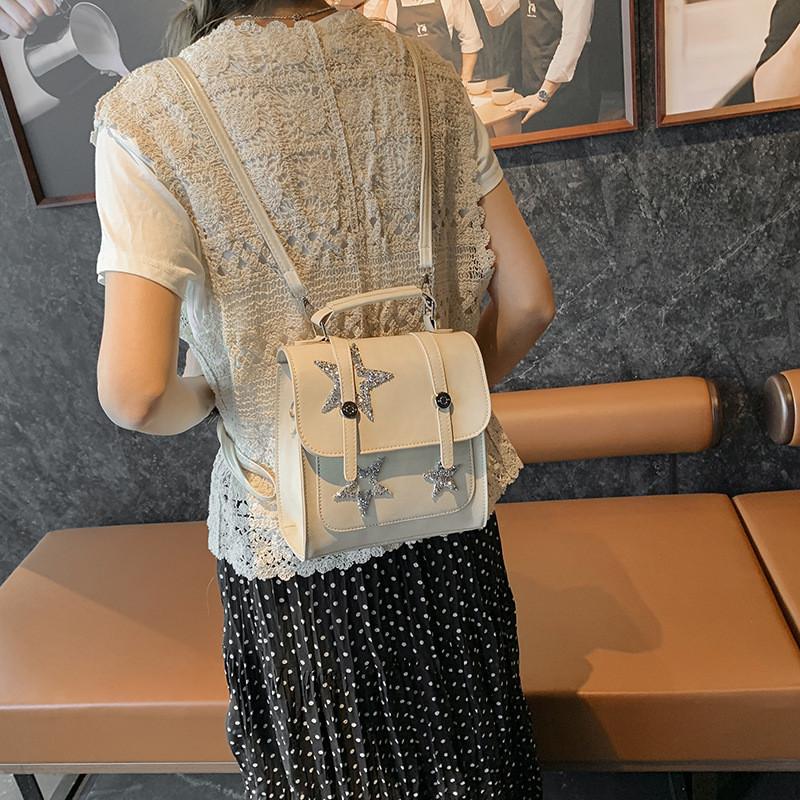 Stylish Casual Retro Large Capacity Backpack 2024 Summer Minimalist Design In Black Silver Cream