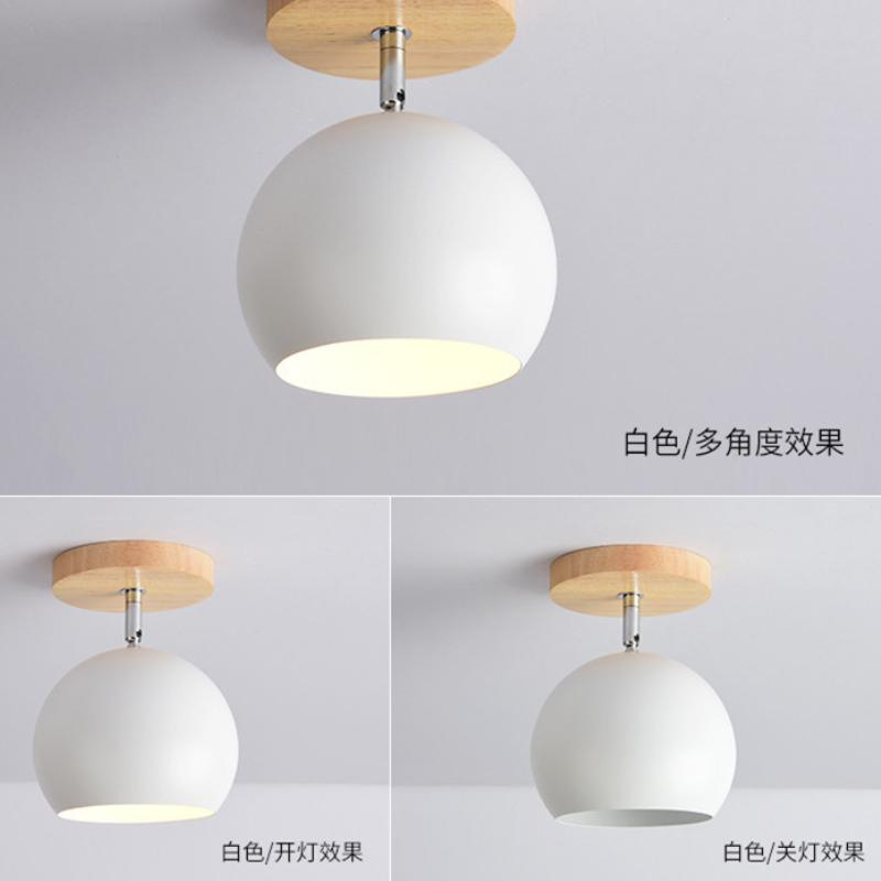 Noridc Wooden Led Ceiling Light Fixture Adjustable Angle Metal Lampshade Colorful Modern Lamp For Corridor Aisel Indoor Creative