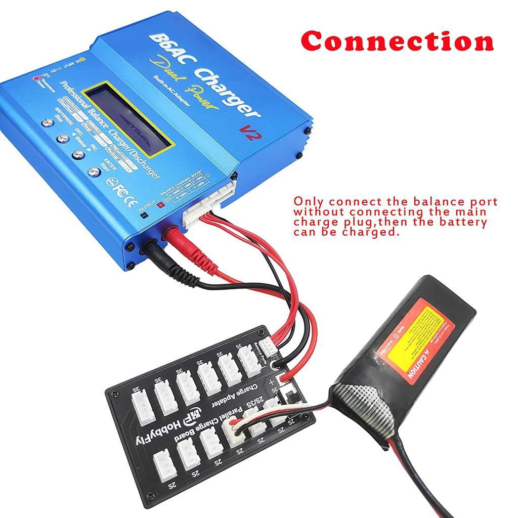 2S-3S Charging Plate Board Parallel Charging Board 6 in 1 Multi Parallel Balanced Charger Expansion Board for Imax B6