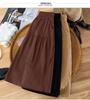 Women's A-Line Elastic Waist Skirt - Three-Quarter Length, Solid Color, Spring/Summer/Autumn Styles Available