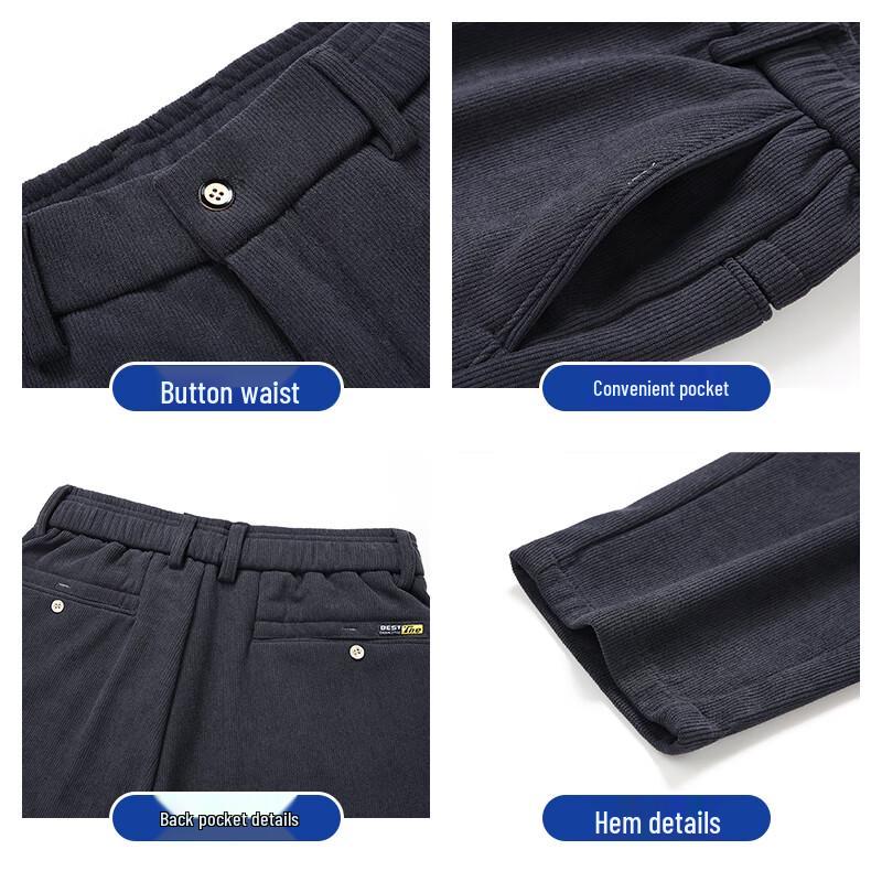 Romon Men's Corduroy Business Casual Pants