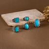 Aesthetic Turquoise Ring Zinc Zinc Alloy Vintage Ring Trendy Western Country Ring  Boys
