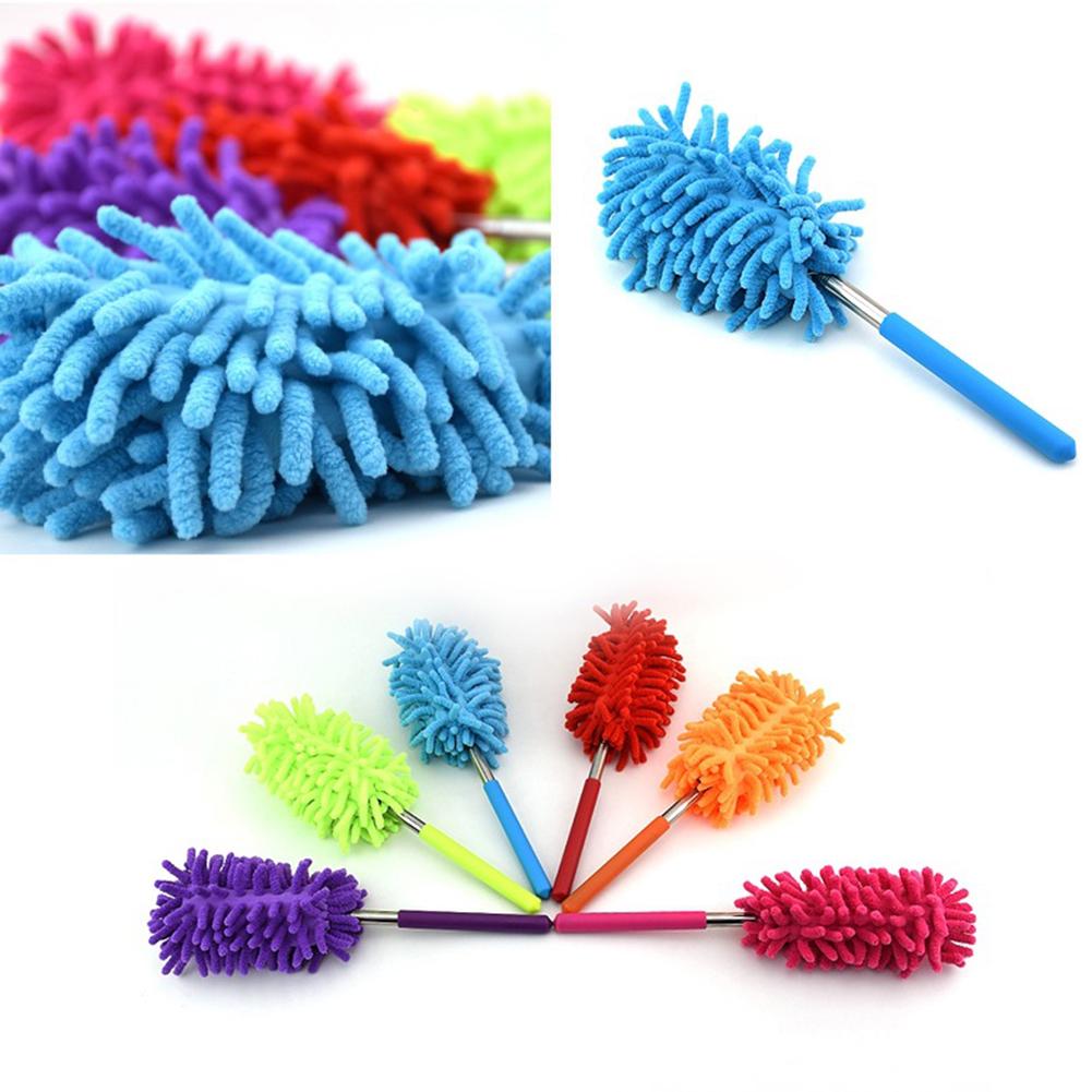 Retractable Flexible Chenille Dust Removal Duster Brush Microfiber Cleaning Tool