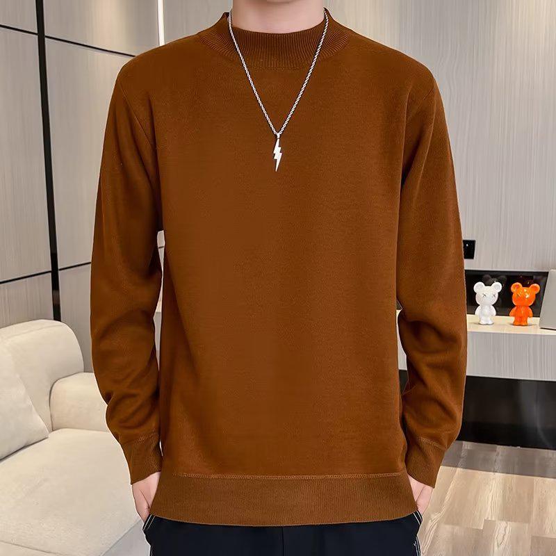 2023 Autumn/Winter Mock Neck Korean-Style Trendy Half High Neck Knit Pullover Sweater