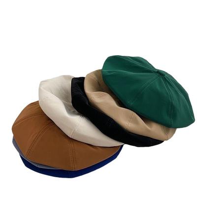 Boina Mulheres Kepi Retro Duckbill Hat Tendência Pintor Chapéus Coreano Britânico Octogonal Chapéu