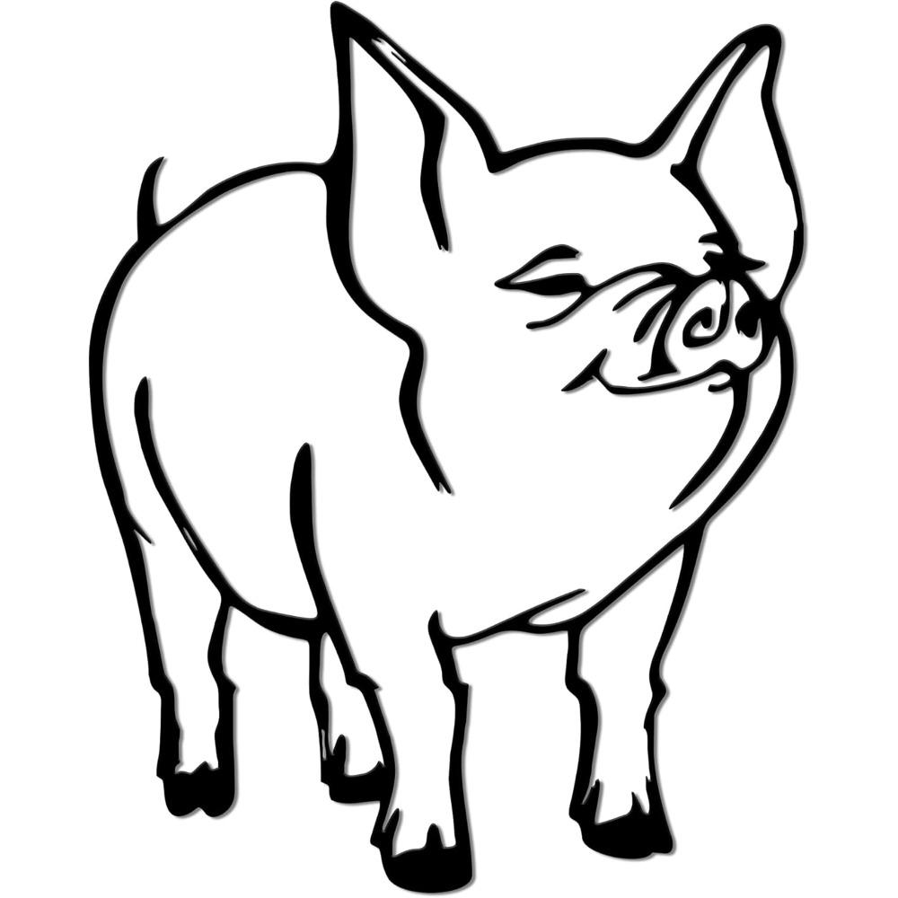 Rustic Metal Pig Wall Art, Farmhouse Kitchen Decor, Unique Indoor Home Accent