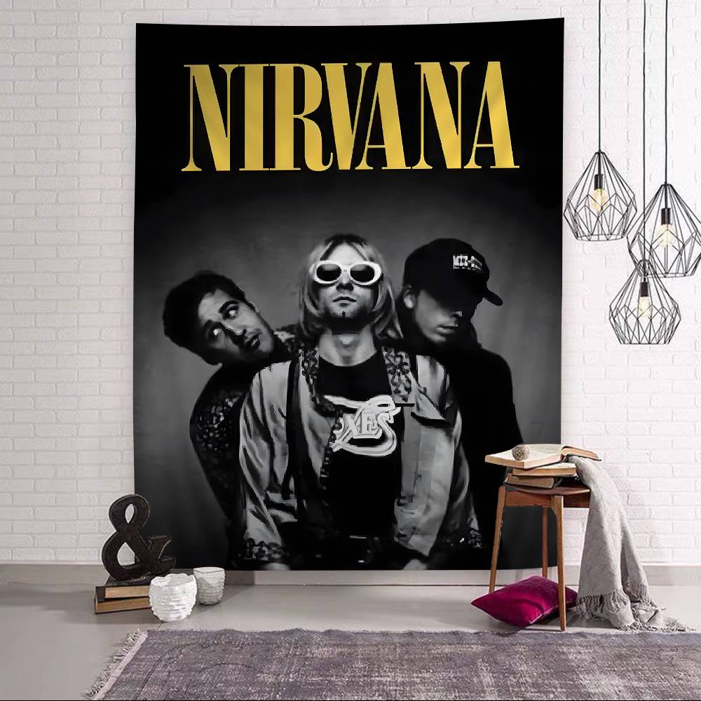 

Nirvana Band Magazine Classic Anime Cartoon Tapestry Art Science Fiction Room Home Decor Wall Hanging Home Decor 74x94cm(29x37in)