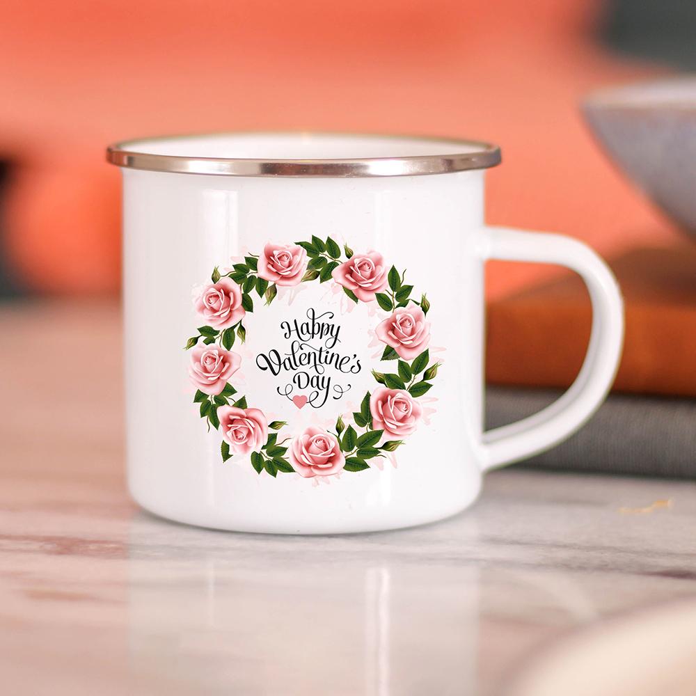 Bride Bridegroom Creative Enamel Coffee Mugs Marry Party Wine Beer Drink Juice Cocoa Cups Lovers Milk Water Mug Valentines Gifts