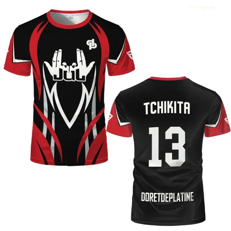 Maglietta da Calcio JUL Serie 3D 90 Minuti, Maglietta Sportiva Estiva Outdoor Asciugatura Rapida da Uomo, T-shirt Girocollo Vestibilità Larga