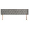 VidaXL Headboard with Ears Light Grey 203x16x78-88 Cm Velvet3119170