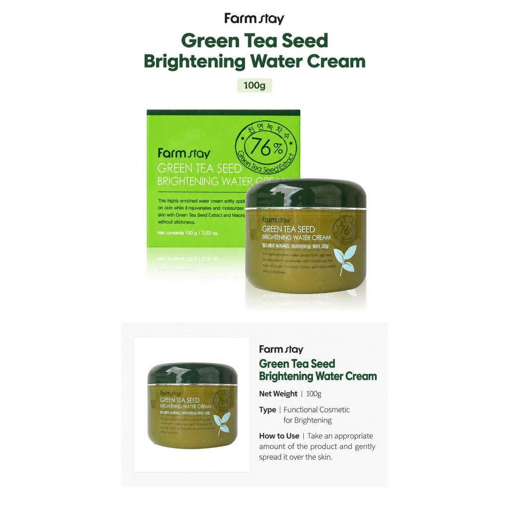 Farmstay Green Tea Seed Brightening Water Cream 100g