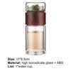 Glass Water Bottle Nice-looking Healthy Heat-resisting Water Bottle Plastic Leak-proof Drinking Cup Home