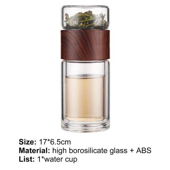 Glass Water Bottle Nice-looking Healthy Heat-resisting Water Bottle Plastic Leak-proof Drinking Cup Home