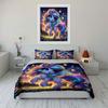 Enchanted Glowing Unicorn Flying At Night Printed Duvet Cover Set1 Duvet Cover+2 Pillowcasemulti Size Bedroom Bedding Decor