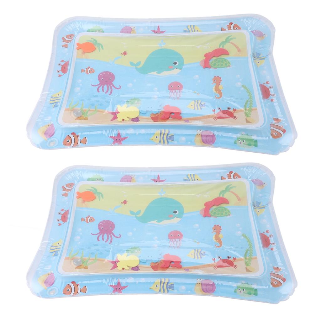 2 Pcs Baby Water Play Mat Rich Colorful Pattern Tummy Time Water Cushion Infant Early Development Ac