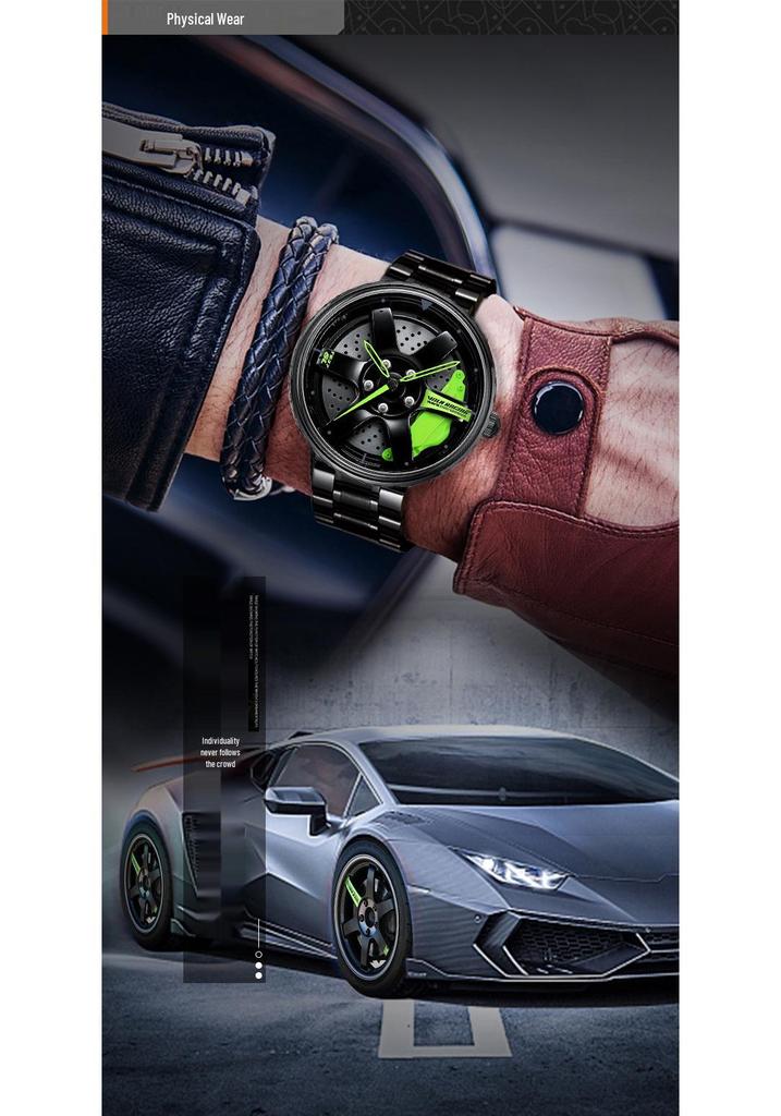 SVJ Men's Large Dial Waterproof Luminous Wristwatch with 3D Hollow Design