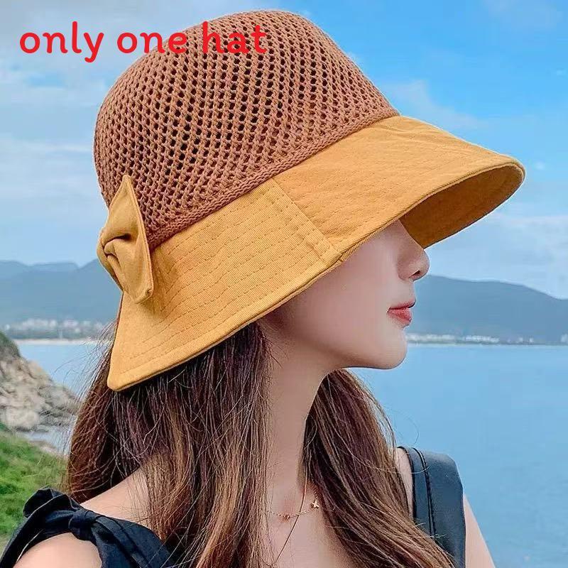 

Summer Korean Style Wide Brim Fisherman Hat With Breathable Polyester And Butterfly Bow For Women