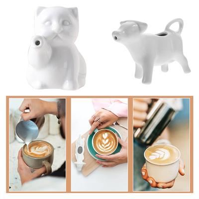 Brocca per latte, bricco in ceramica, mucca, tazza da caffè, erogatore per salsa e sugo, versatore, mini contenitore, barca per servire, montalatte