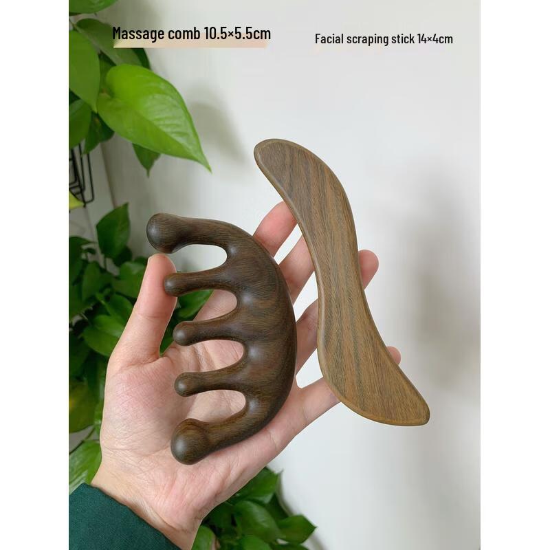 HANDUNYOU Large Ball Head Face & Head Meridian Massage Comb Set