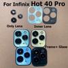 Back Camera Lens For Infinix Hot 40 Pro Rear Glass With Frame Cover Global Repair Parts