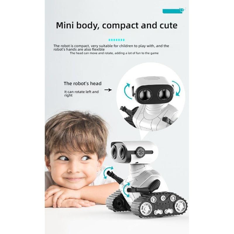 Rechargeable 2.4G RC Dancing Robot Toy LED Flashing Eyes Sound Light Effect Remote Control Robot for Kids Boys Girls